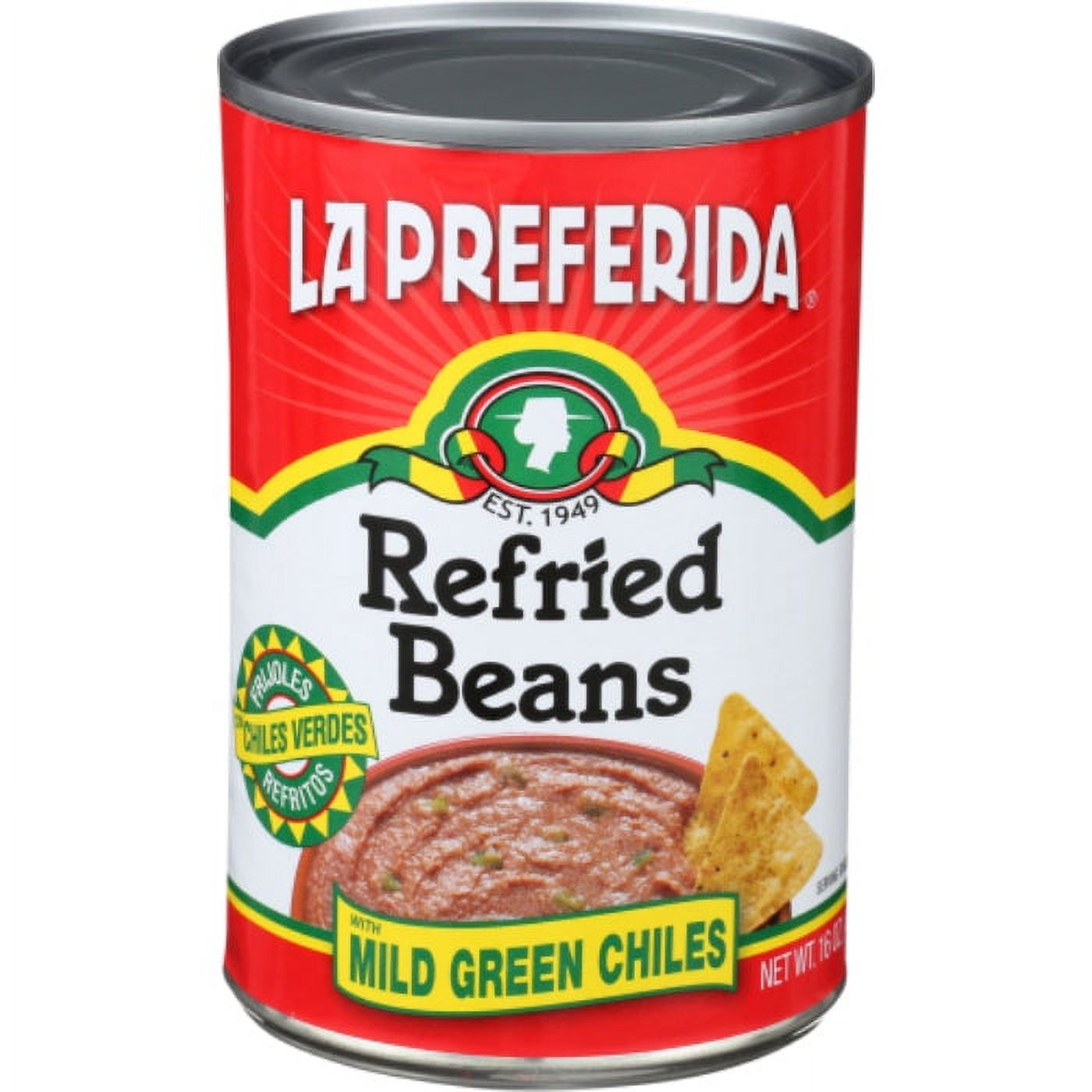 LA PREFERIDA BEAN REFRIED GRN CHILIES 16 OZ Pack of 12