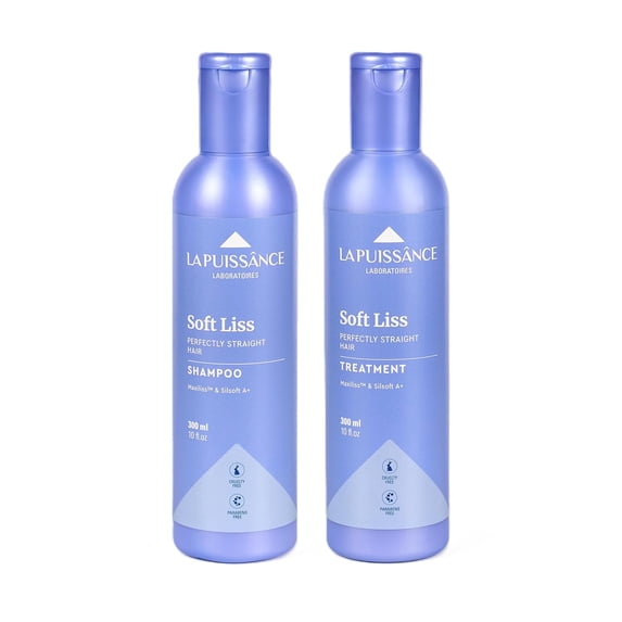 LA PUISSANCE Soft Liss Shampoo & Conditioner Set – Maxiliss + Silsoft A+ Smoothing, Anti-Frizz & Heat Protection for Treated, Straightened, or Dry Hair - 2 x 300ml