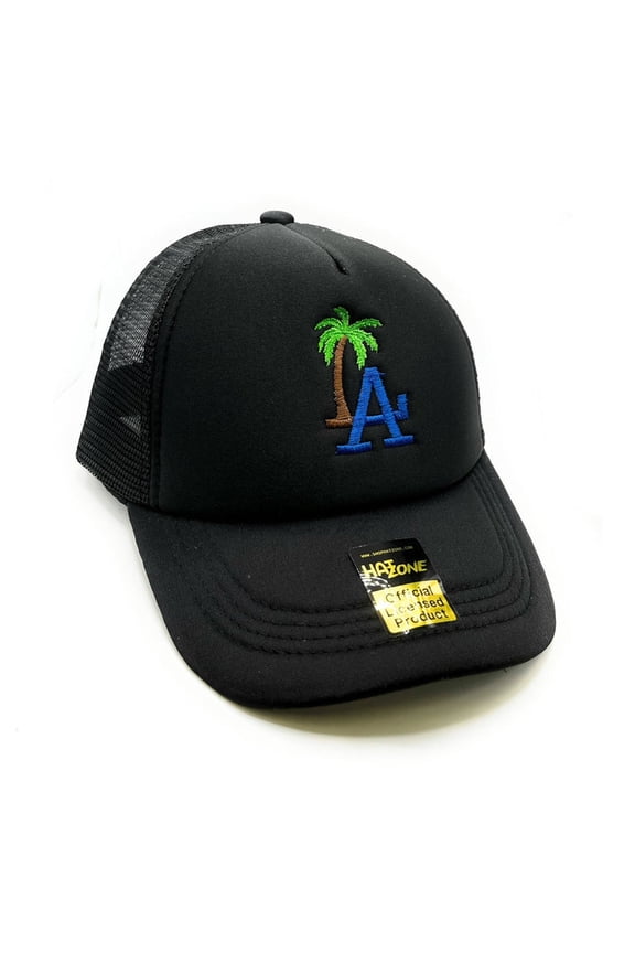 LA Palm Mesh Trucker Snapback (Black)
