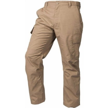 LAPG Men's Core Cargo Pants, Stretch Waistband, Lightweight & Durable Ripstop Cargo Pants, Coyote, 34X30
