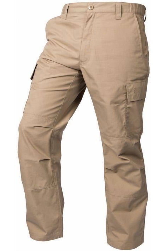 LAPG Men's Core Cargo Pants, Stretch Waistband, Lightweight & Durable Ripstop Cargo Pants, Khaki, 32X30
