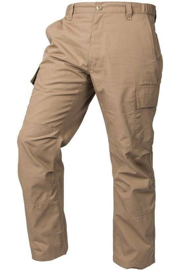 LAPG Men's Core Cargo Pants, Stretch Waistband, Lightweight & Durable Ripstop Cargo Pants, Coyote, 44X32