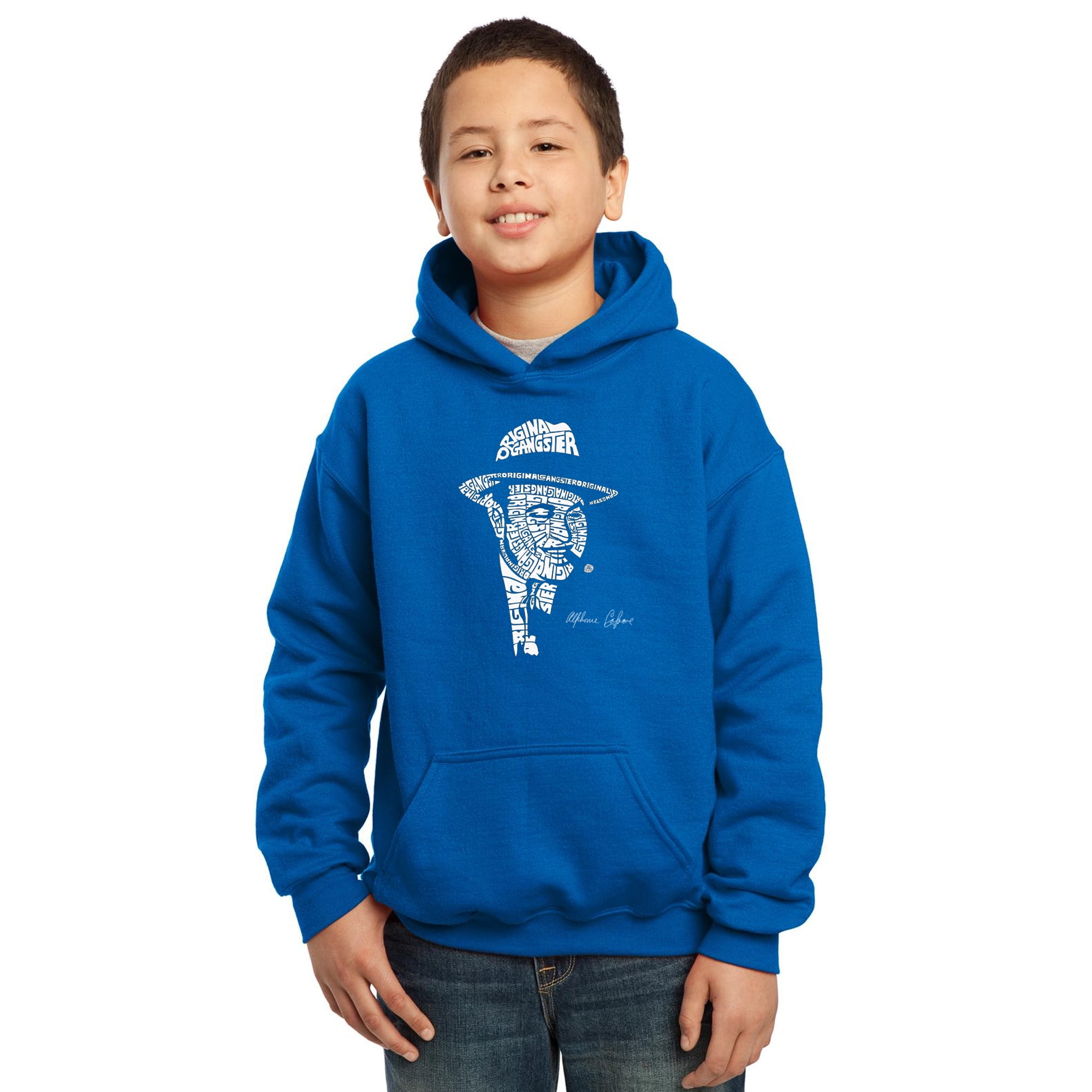 LA Pop Art Boy s Word Art Hooded Sweatshirt AL CAPONE ORIGINAL GANGSTER Walmart