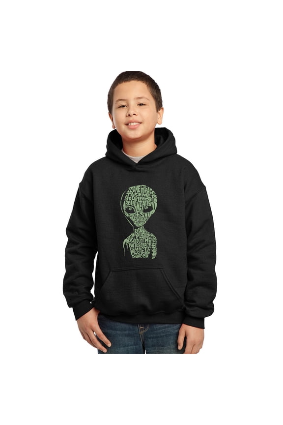 Boy's Word Art Hooded Sweatshirt - Alien