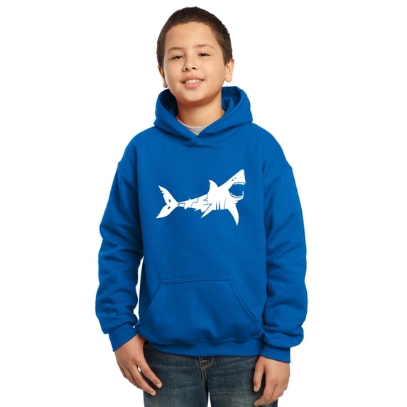 LA Pop Art Boy's Word Art Hooded Sweatshirt - BITE ME