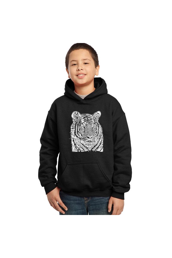 Boy's Word Art Hooded Sweatshirt - Big Cats