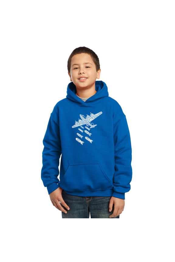 Boy's Word Art Hooded Sweatshirt - DROP BEATS NOT BOMBS