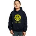 thumbnail image 1 of LA Pop Art Boy's Word Art Hooded Sweatshirt - Dead Inside Smile, 1 of 2