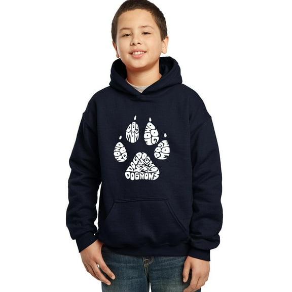 LA Pop Art Boy's Word Art Hooded Sweatshirt - Dog Mom