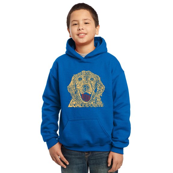 LA Pop Art Boy's Word Art Hooded Sweatshirt - Dog