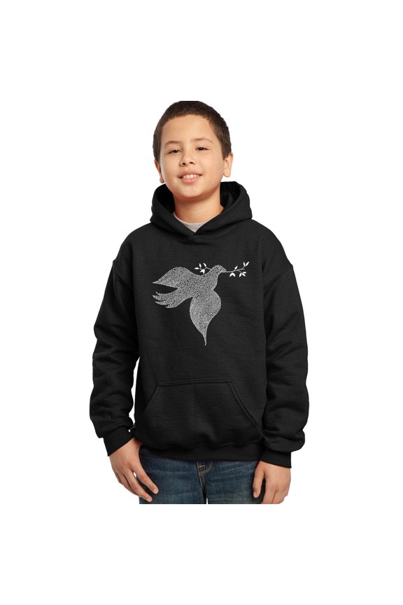 Boy's Word Art Hooded Sweatshirt - Dove