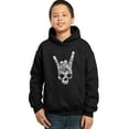 thumbnail image 1 of LA Pop Art Boy's Word Art Hooded Sweatshirt - Heavy Metal Genres, 1 of 2