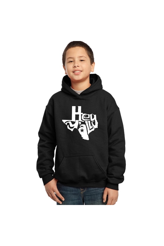 Boy's Word Art Hooded Sweatshirt - Hey Yall