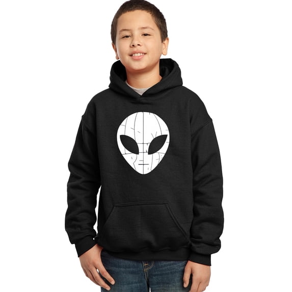 LA Pop Art Boy's Word Art Hooded Sweatshirt - I COME IN PEACE