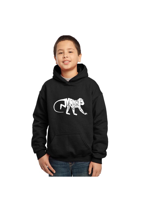 Boy's Word Art Hooded Sweatshirt - Monkey Business
