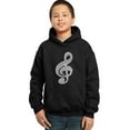 thumbnail image 1 of LA Pop Art Boy's Word Art Hooded Sweatshirt - Music Note, 1 of 2