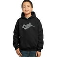 thumbnail image 1 of LA Pop Art Boy's Word Art Hooded Sweatshirt - POPULAR SKATING MOVES & TRICKS, 1 of 2