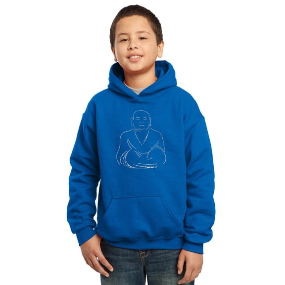 LA Pop Art Boy's Word Art Hooded Sweatshirt - POSITIVE WISHES