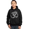 thumbnail image 1 of LA Pop Art Boy's Word Art Hooded Sweatshirt - Poses OM, 1 of 2