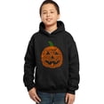 thumbnail image 1 of LA Pop Art Boy's Word Art Hooded Sweatshirt - Pumpkin, 1 of 1