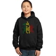 thumbnail image 1 of LA Pop Art Boy's Word Art Hooded Sweatshirt - Rasta Lion - One Love, 1 of 2