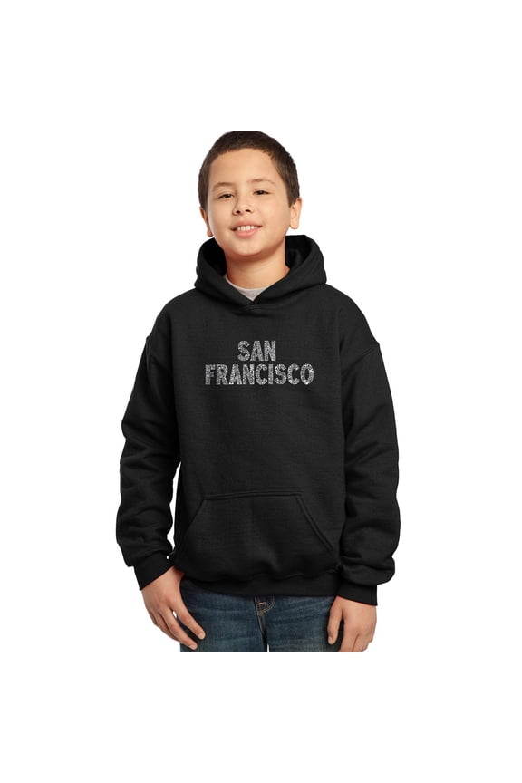 Boy's Word Art Hooded Sweatshirt - SAN FRANCISCO NEIGHBORHOODS