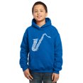 thumbnail image 1 of LA Pop Art Boy's Word Art Hooded Sweatshirt - Sax, 1 of 2