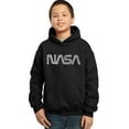 thumbnail image 1 of LA Pop Art Boy's Word Art Hooded Sweatshirt - Worm Nasa, 1 of 2