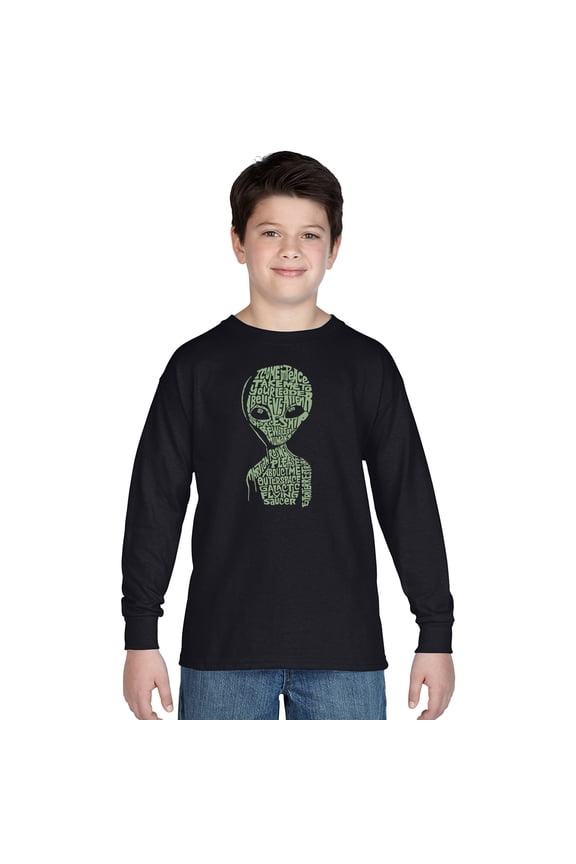 Boy's Word Art Long Sleeve - Alien