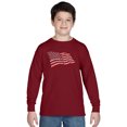 thumbnail image 1 of LA Pop Art Boy's Word Art Long Sleeve - American Wars Tribute Flag, 1 of 2