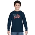 thumbnail image 1 of LA Pop Art Boy's Word Art Long Sleeve - American Wars Tribute Flag, 1 of 2