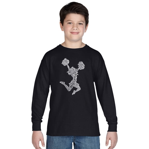 LA Pop Art Boy's Word Art Long Sleeve - Cheer
