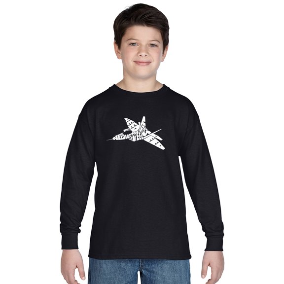 LA Pop Art Boy's Word Art Long Sleeve - FIGHTER JET - NEED FOR SPEED