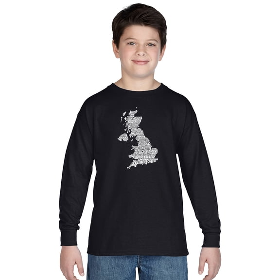 LA Pop Art Boy's Word Art Long Sleeve - GOD SAVE THE QUEEN