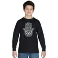 thumbnail image 1 of LA Pop Art Boy's Word Art Long Sleeve - Hamsa, 1 of 2