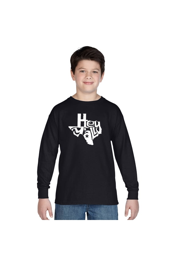 Boy's Word Art Long Sleeve - Hey Yall