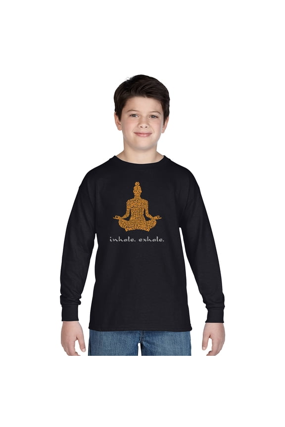 Boy's Word Art Long Sleeve - Inhale Exhale