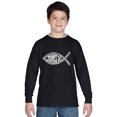 thumbnail image 1 of LA Pop Art Boy's Word Art Long Sleeve - John 3:16 Fish Symbol, 1 of 2