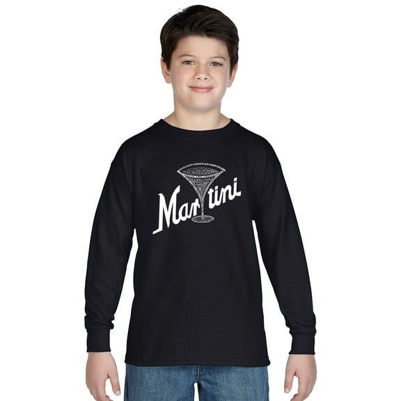 LA Pop Art Boy's Word Art Long Sleeve - Martini