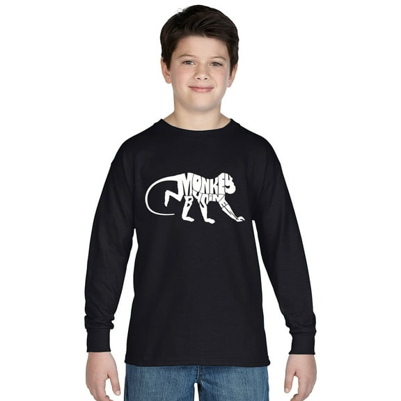 LA Pop Art Boy's Word Art Long Sleeve - Monkey Business