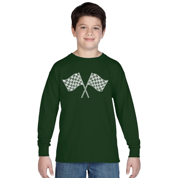 LA Pop Art Boy's Word Art Long Sleeve - NASCAR NATIONAL SERIES RACE TRACKS