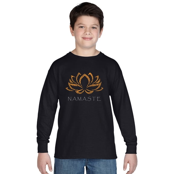 LA Pop Art Boy's Word Art Long Sleeve - Namaste