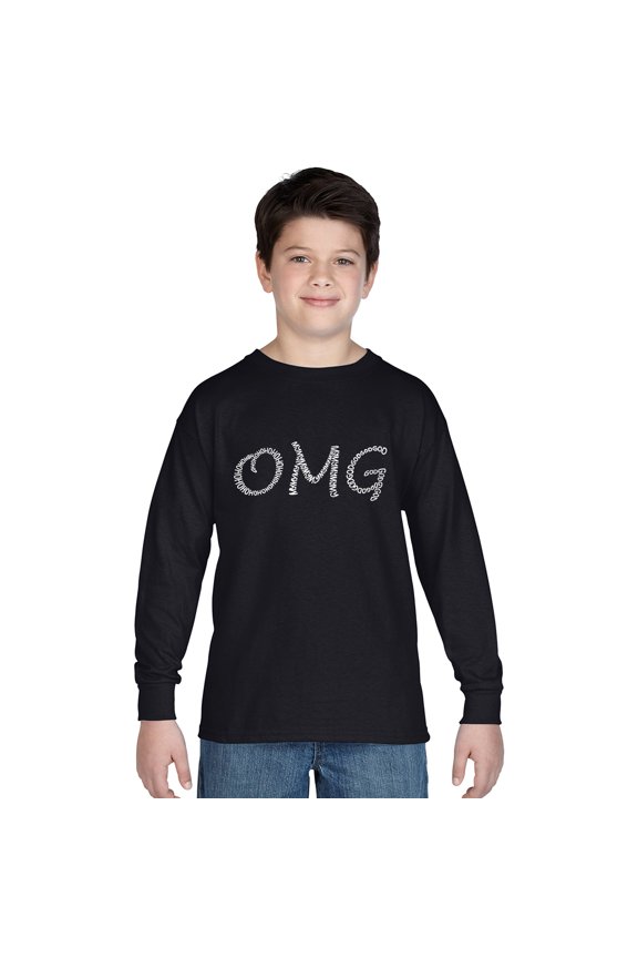 Boy's Word Art Long Sleeve - OMG