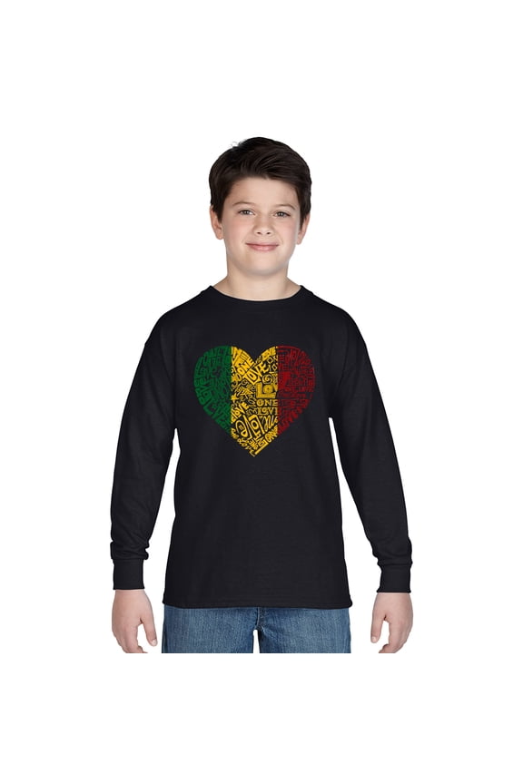 Boy's Word Art Long Sleeve - One Love Heart