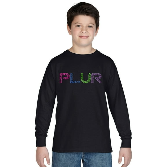 LA Pop Art Boy's Word Art Long Sleeve - PLUR