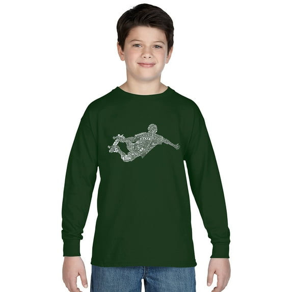 LA Pop Art Boy's Word Art Long Sleeve - POPULAR SKATING MOVES & TRICKS