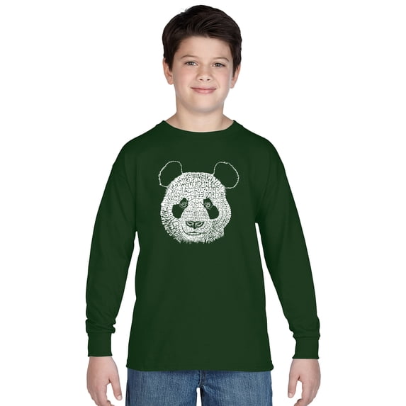 LA Pop Art Boy's Word Art Long Sleeve - Panda