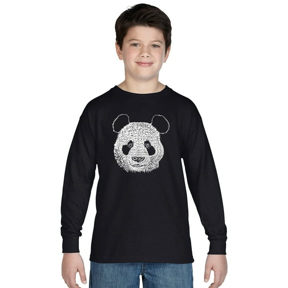 LA Pop Art Boy's Word Art Long Sleeve - Panda