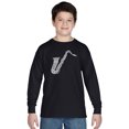 thumbnail image 1 of LA Pop Art Boy's Word Art Long Sleeve - Sax, 1 of 2