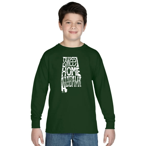 LA Pop Art Boy's Word Art Long Sleeve - Sweet Home Alabama